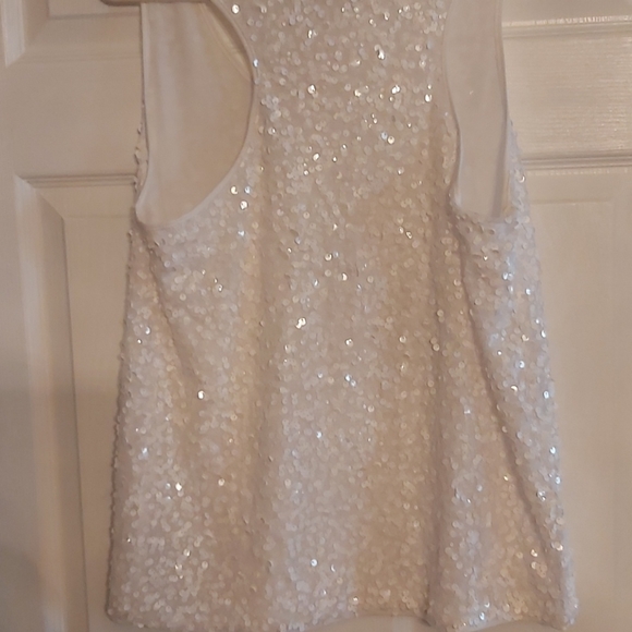 🌻2/$25🌻Sequins White Tank Top by Forever 21 - Picture 2 of 5